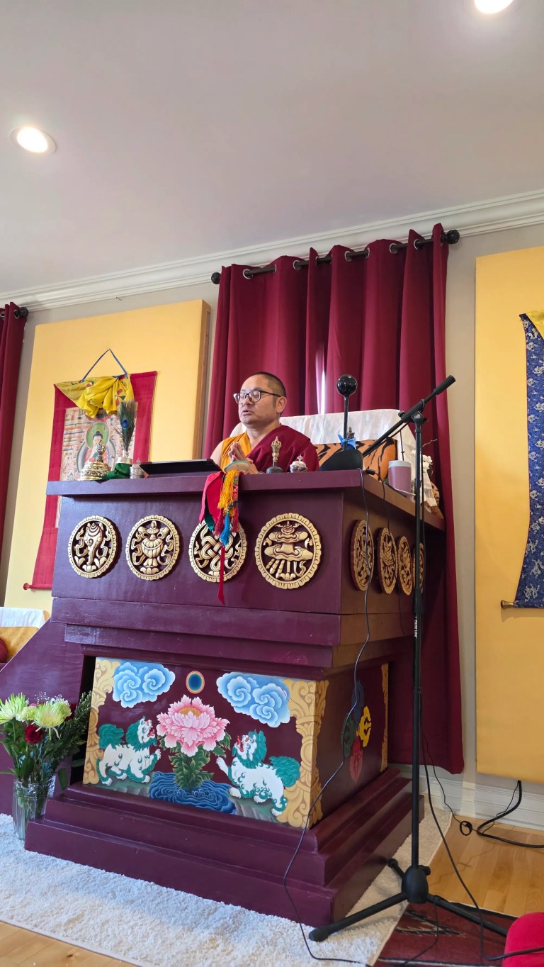 Rinpoche teaching at White Jewel Mountain